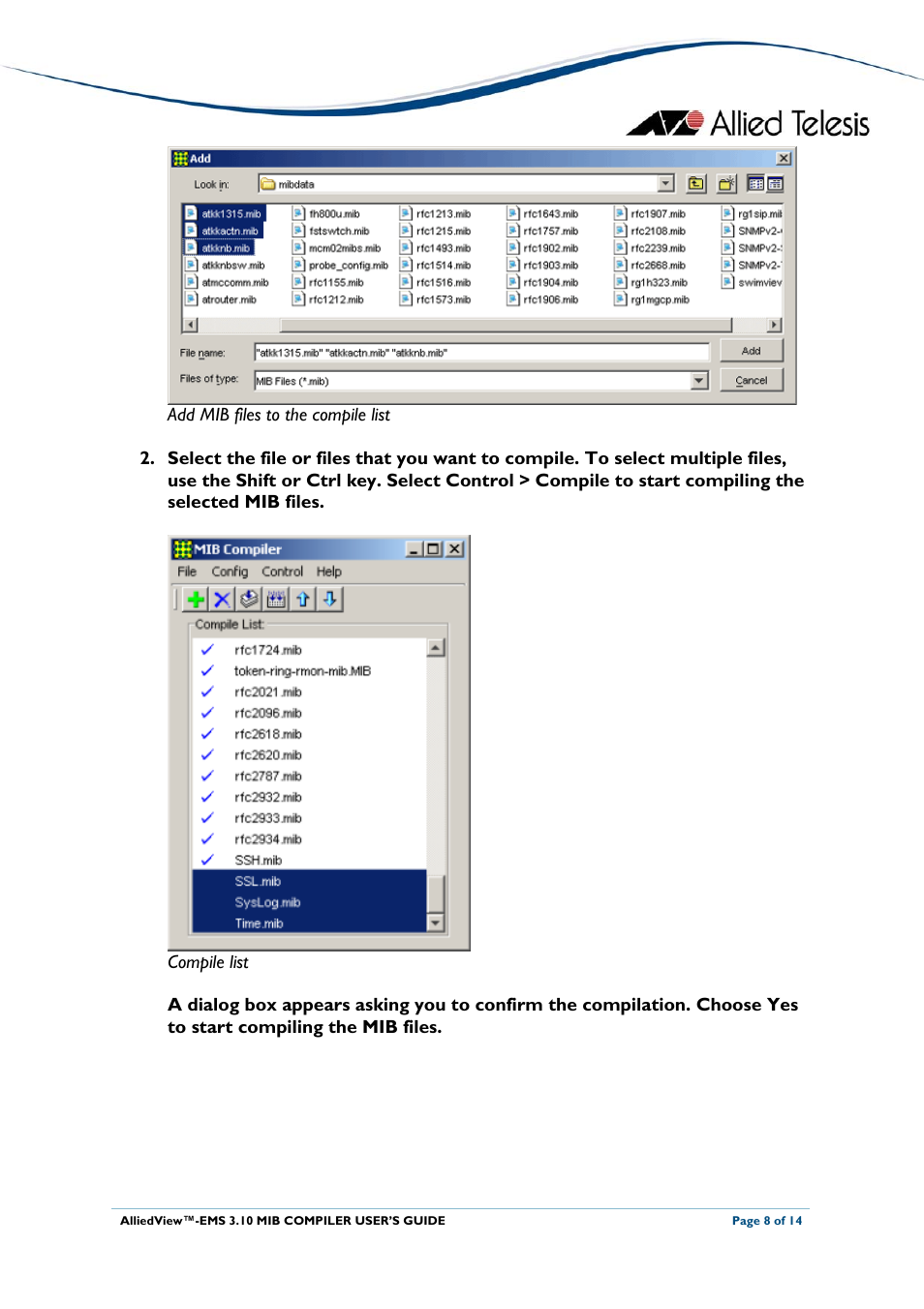 Allied Telesis AlliedView-EMS 3.10 MIB COMPILER User Manual | Page 8 / 14