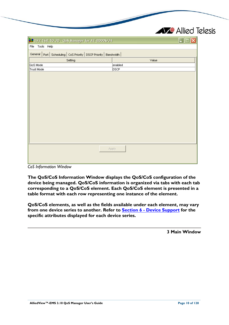 Allied Telesis AlliedView-EMS 3.10 QoS MANAGER User Manual | Page 10 / 128