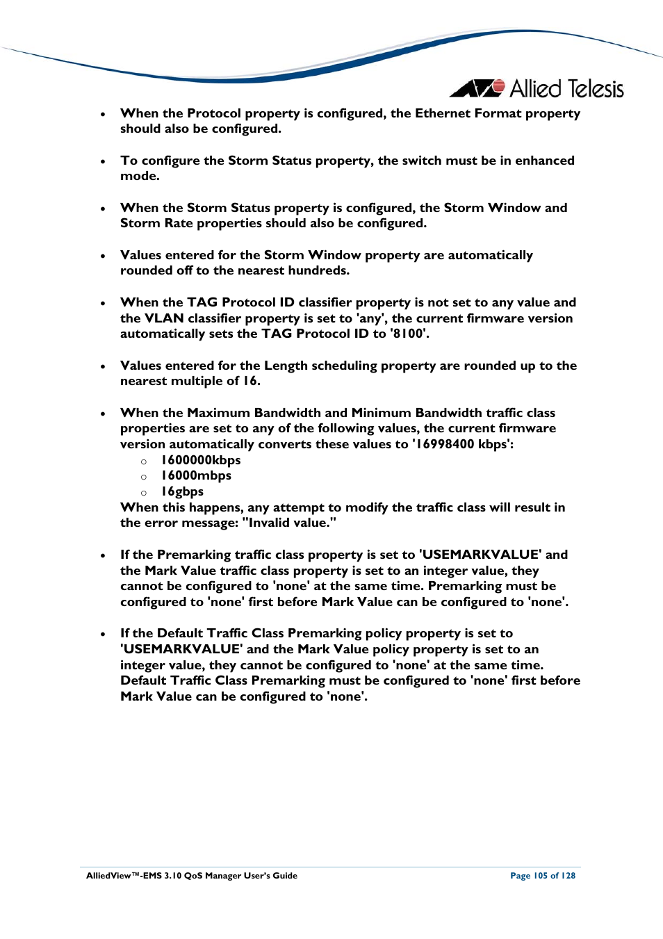 Allied Telesis AlliedView-EMS 3.10 QoS MANAGER User Manual | Page 105 / 128