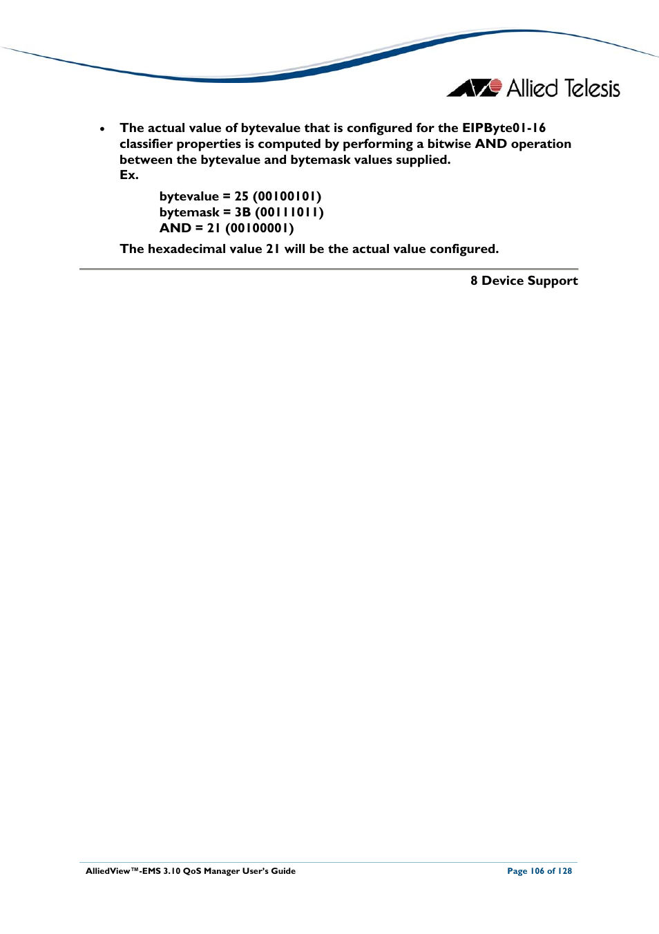 Allied Telesis AlliedView-EMS 3.10 QoS MANAGER User Manual | Page 106 / 128