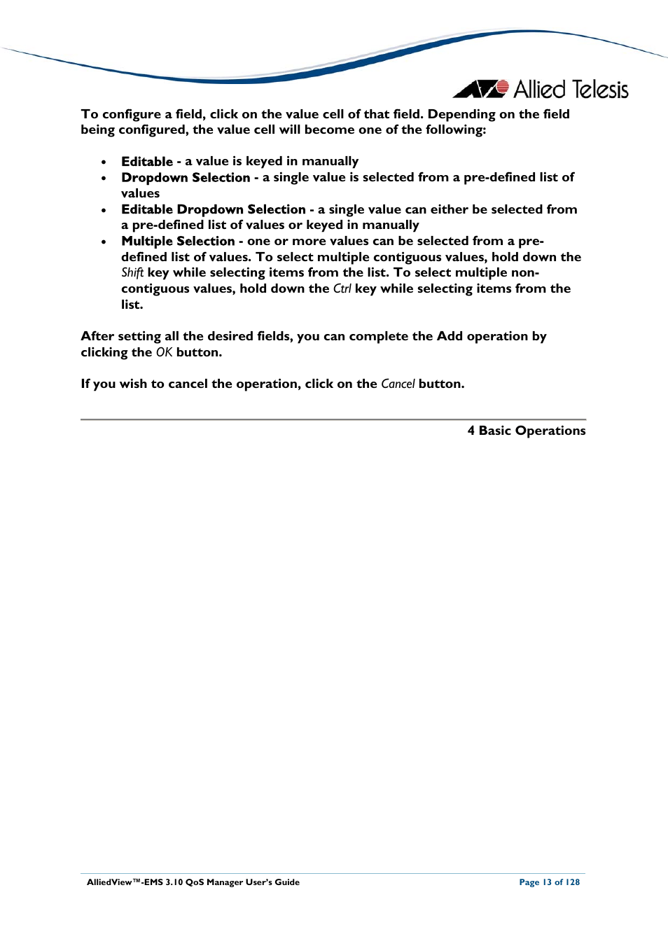 Allied Telesis AlliedView-EMS 3.10 QoS MANAGER User Manual | Page 13 / 128