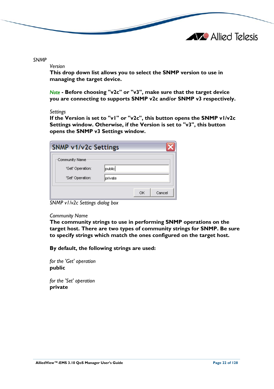 Allied Telesis AlliedView-EMS 3.10 QoS MANAGER User Manual | Page 22 / 128