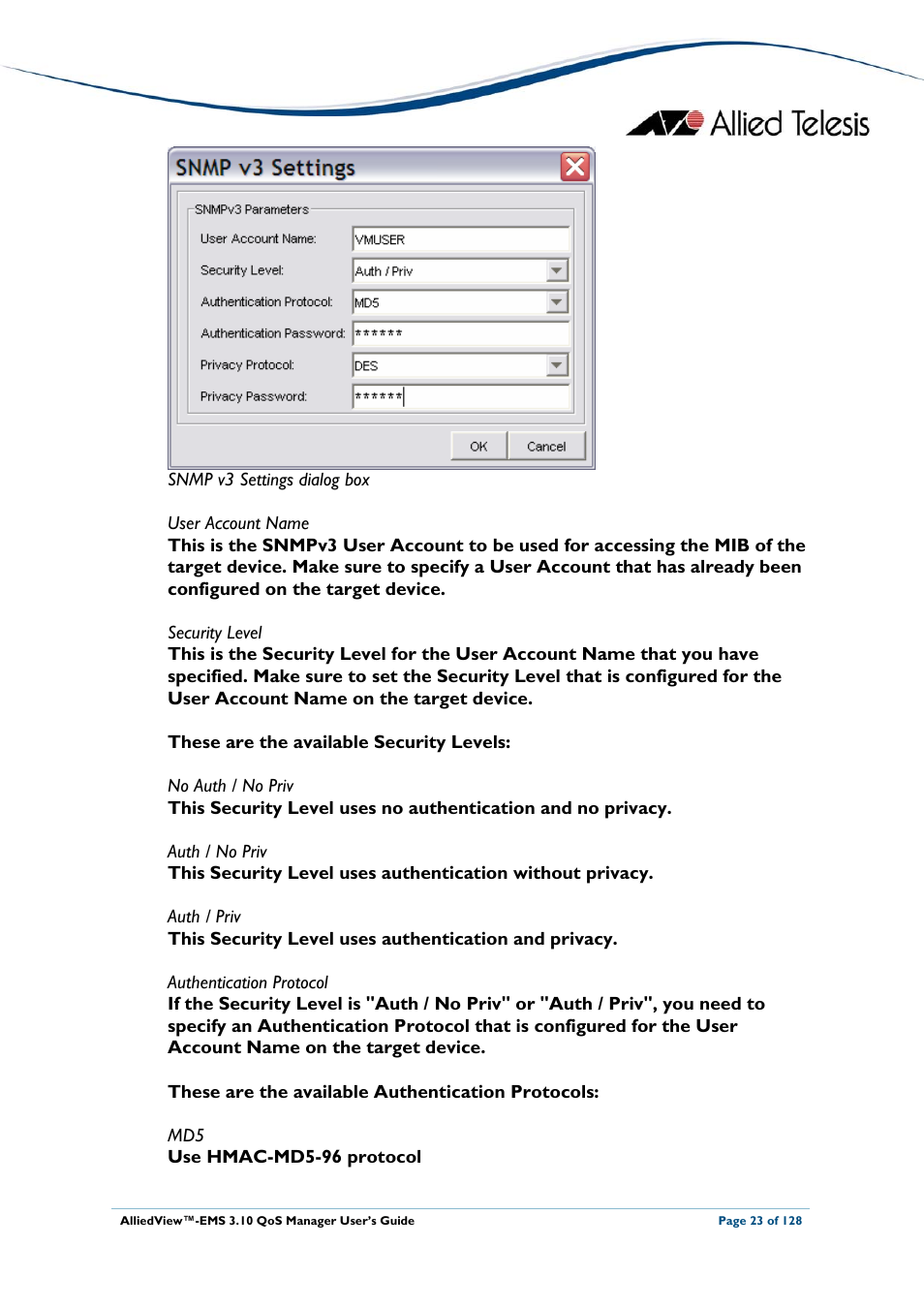 Allied Telesis AlliedView-EMS 3.10 QoS MANAGER User Manual | Page 23 / 128