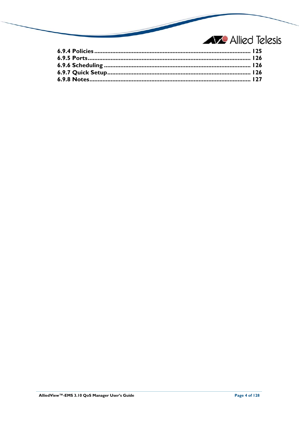 Allied Telesis AlliedView-EMS 3.10 QoS MANAGER User Manual | Page 4 / 128