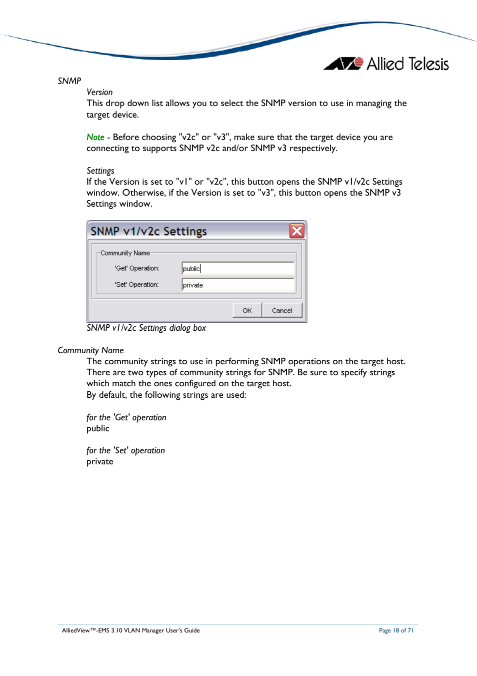 Allied Telesis AlliedView-EMS 3.10 VLAN MANAGER User Manual | Page 18 / 71