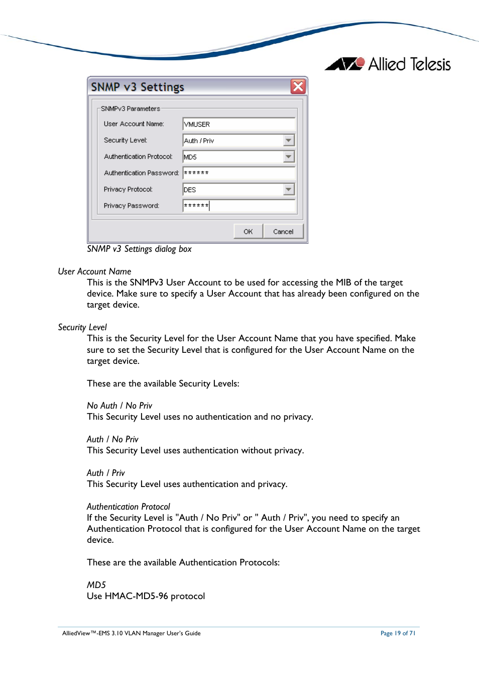 Close | Allied Telesis AlliedView-EMS 3.10 VLAN MANAGER User Manual | Page 19 / 71