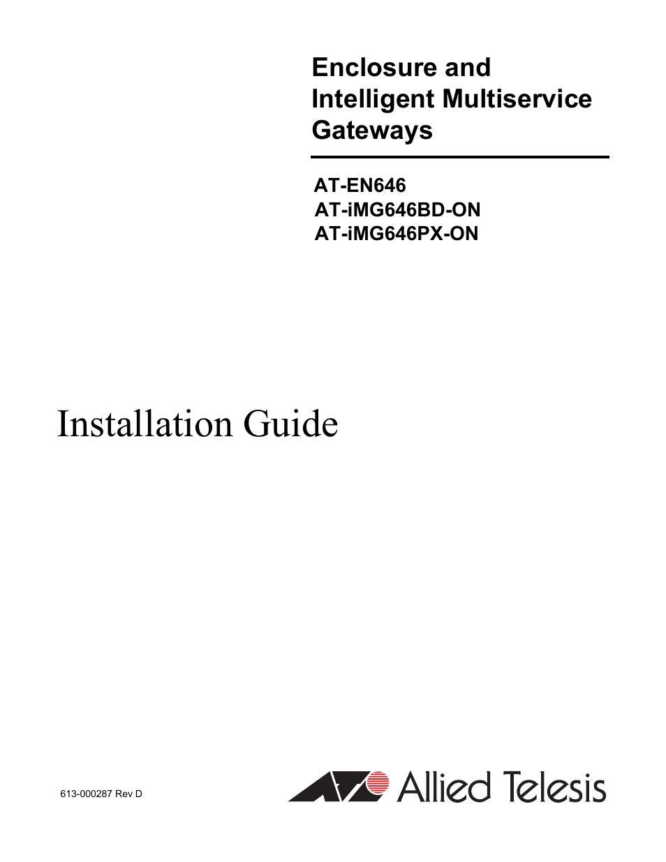 Allied Telesis AT-iMG646PX-ON User Manual | 98 pages