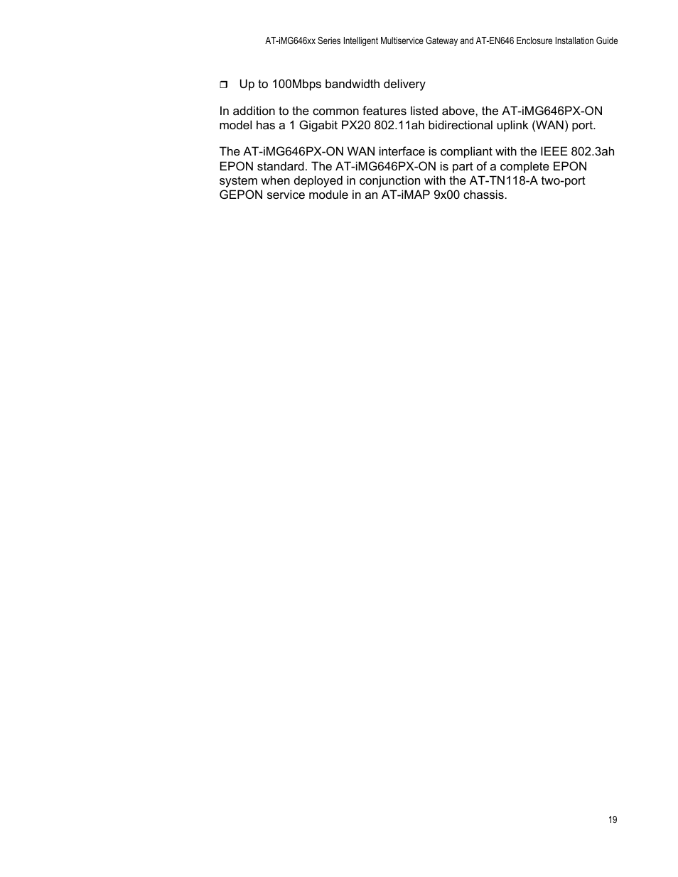 Allied Telesis AT-iMG646PX-ON User Manual | Page 19 / 98