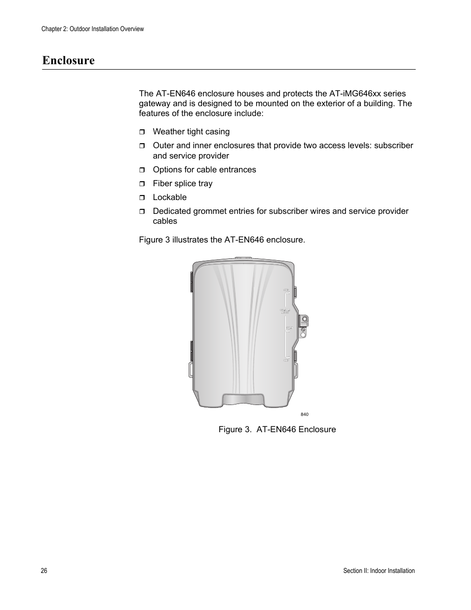Enclosure | Allied Telesis AT-iMG646PX-ON User Manual | Page 26 / 98