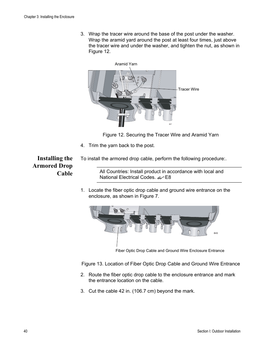 Installing the armored drop cable | Allied Telesis AT-iMG646PX-ON User Manual | Page 40 / 98