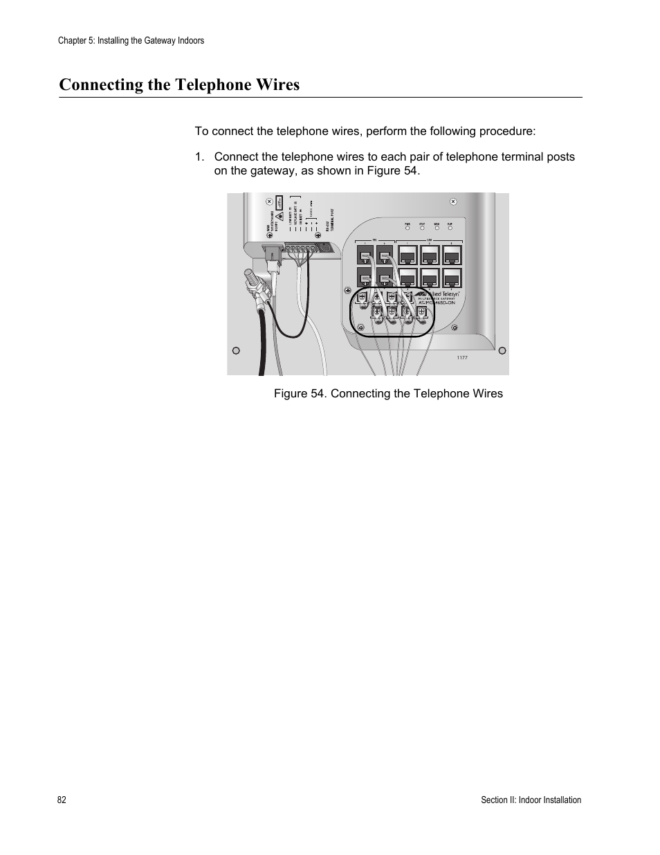 Connecting the telephone wires | Allied Telesis AT-iMG646PX-ON User Manual | Page 82 / 98