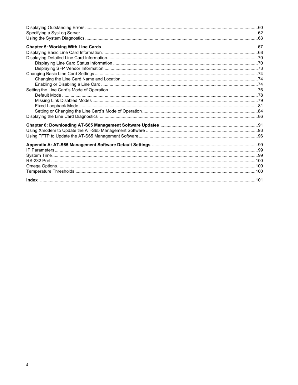Allied Telesis AT-S65 User Manual | Page 4 / 102