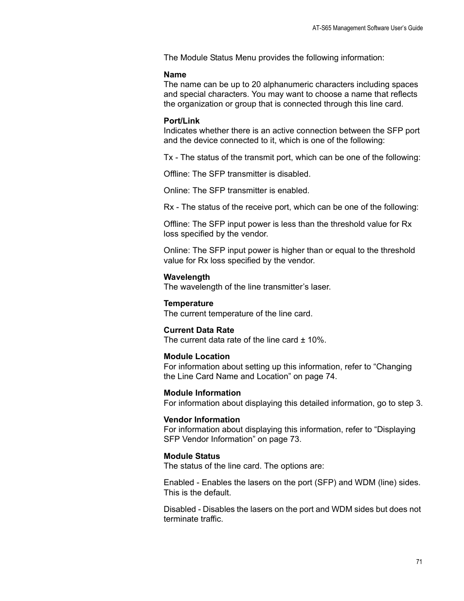 Allied Telesis AT-S65 User Manual | Page 71 / 102