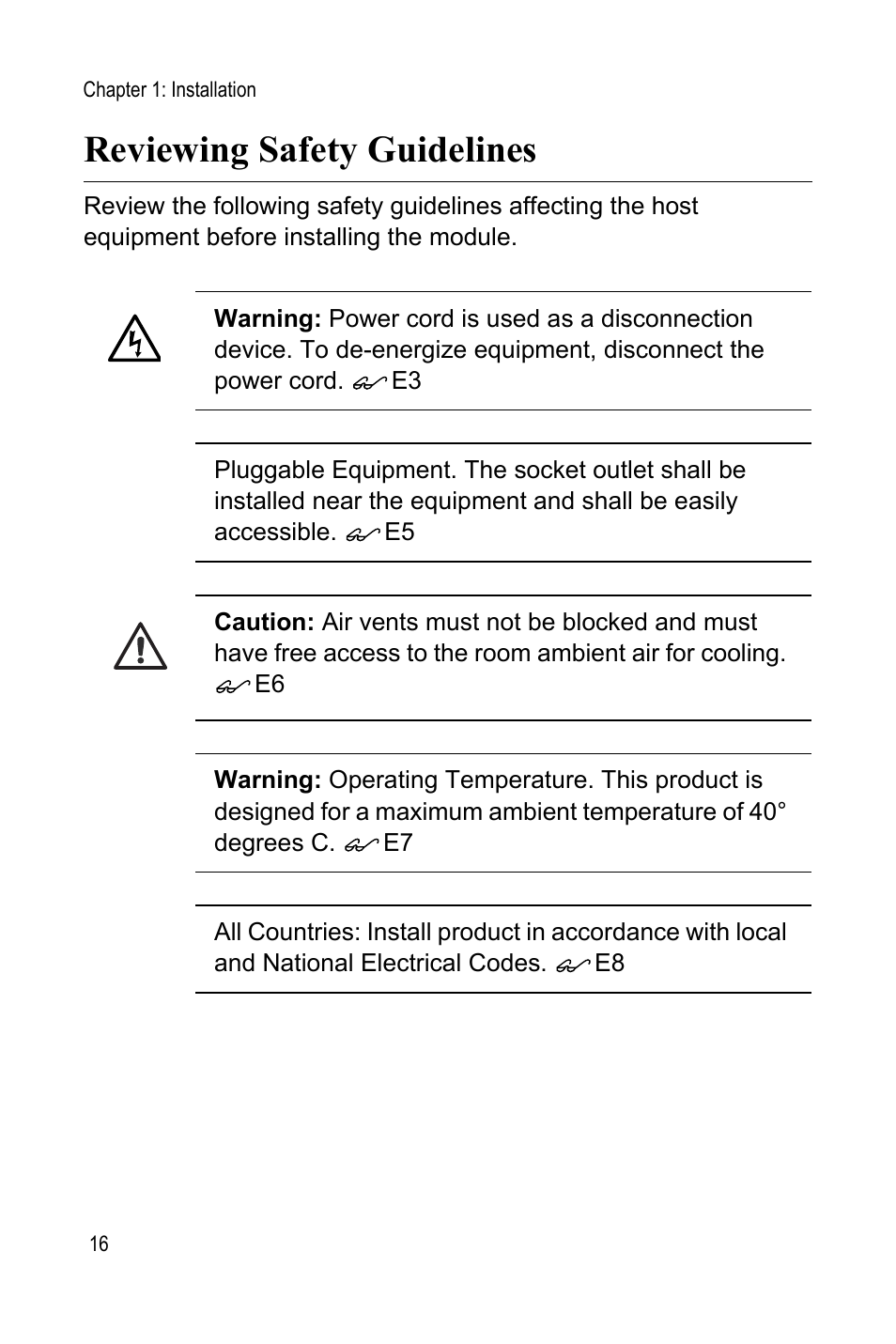 Reviewing safety guidelines | Allied Telesis AT-MCF2000S User Manual | Page 16 / 32