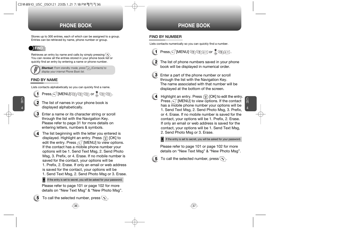 Phone book | Audiovox CDM-8910 User Manual | Page 19 / 69