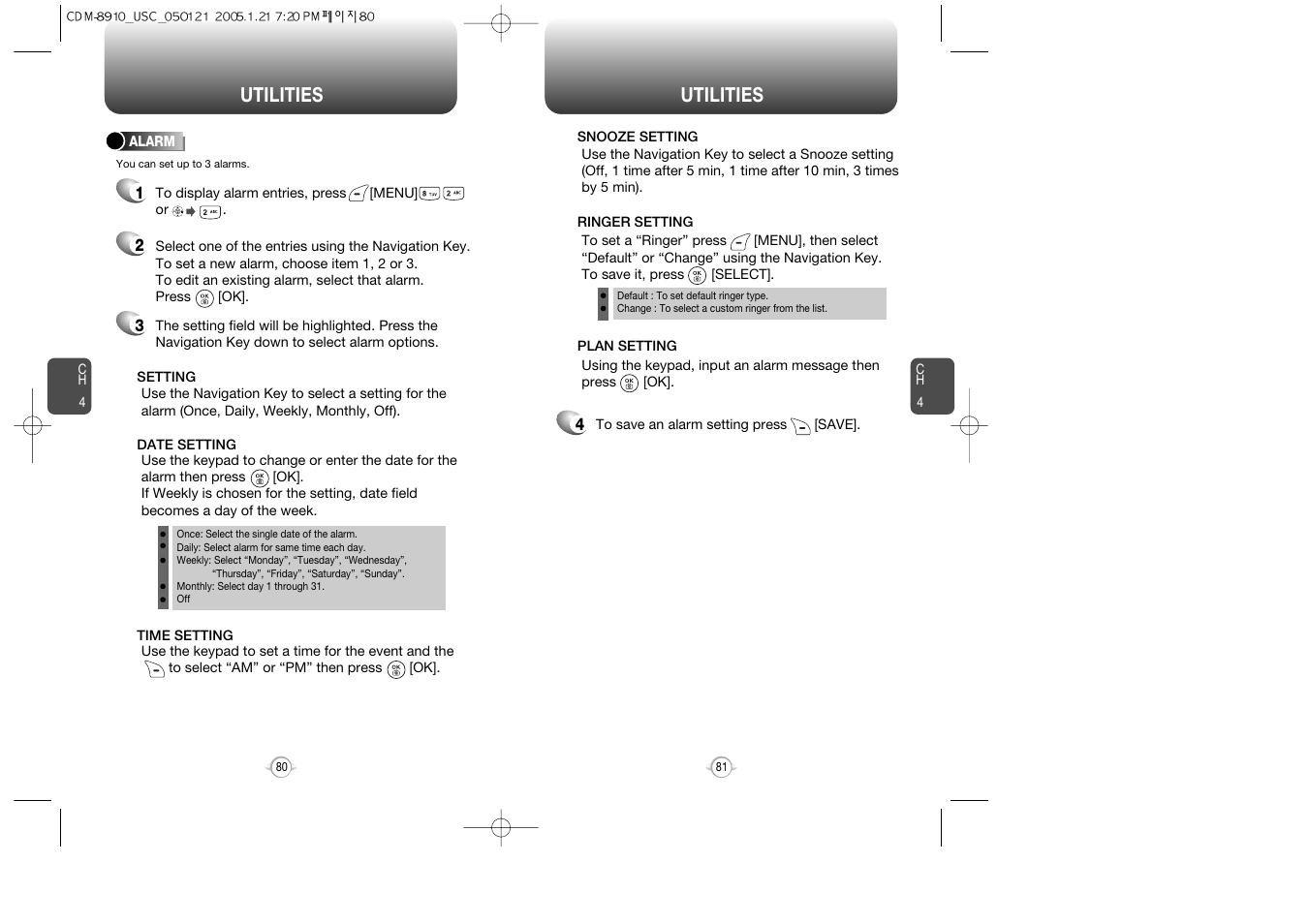 Utilities | Audiovox CDM-8910 User Manual | Page 41 / 69