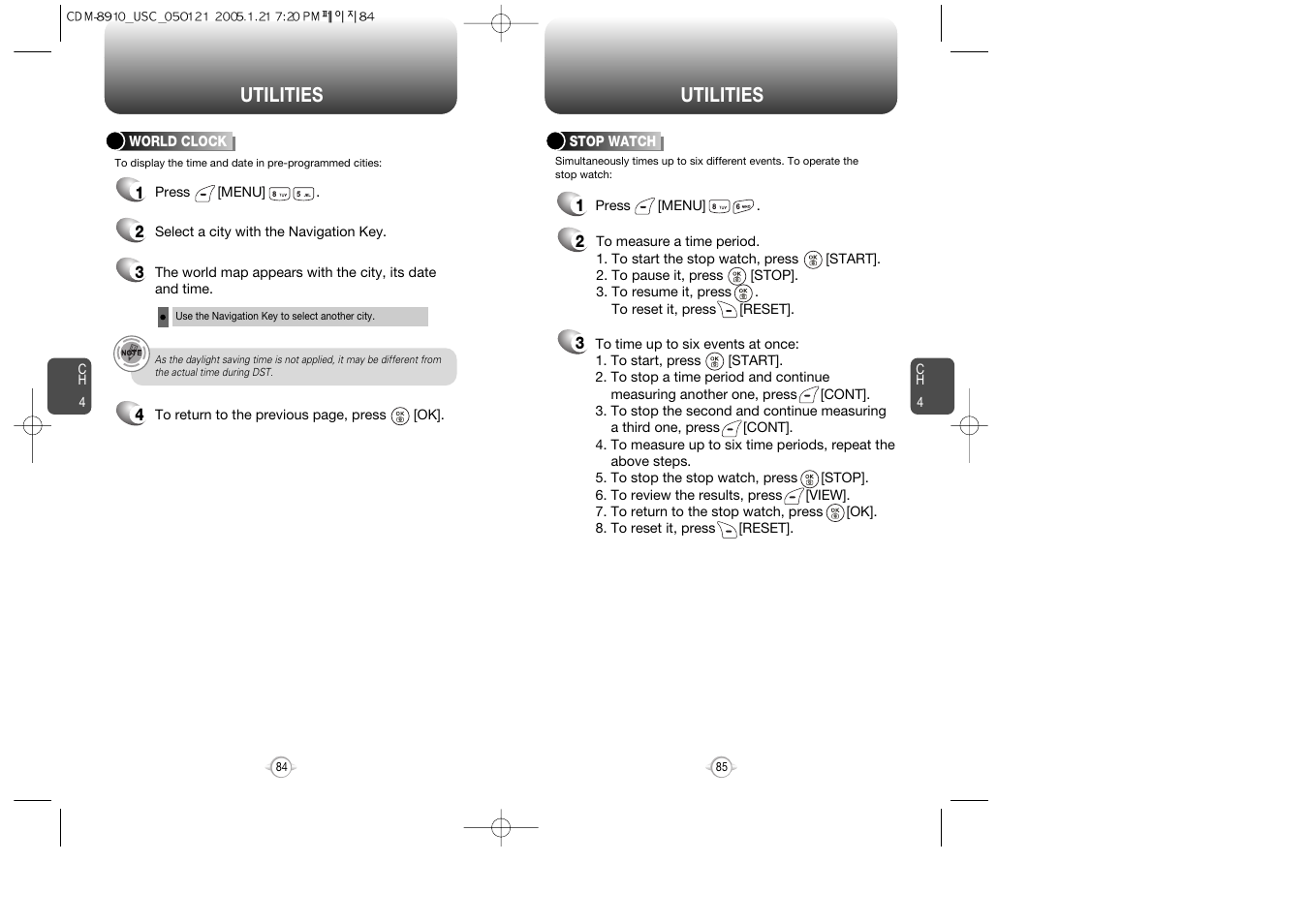 Utilities | Audiovox CDM-8910 User Manual | Page 43 / 69