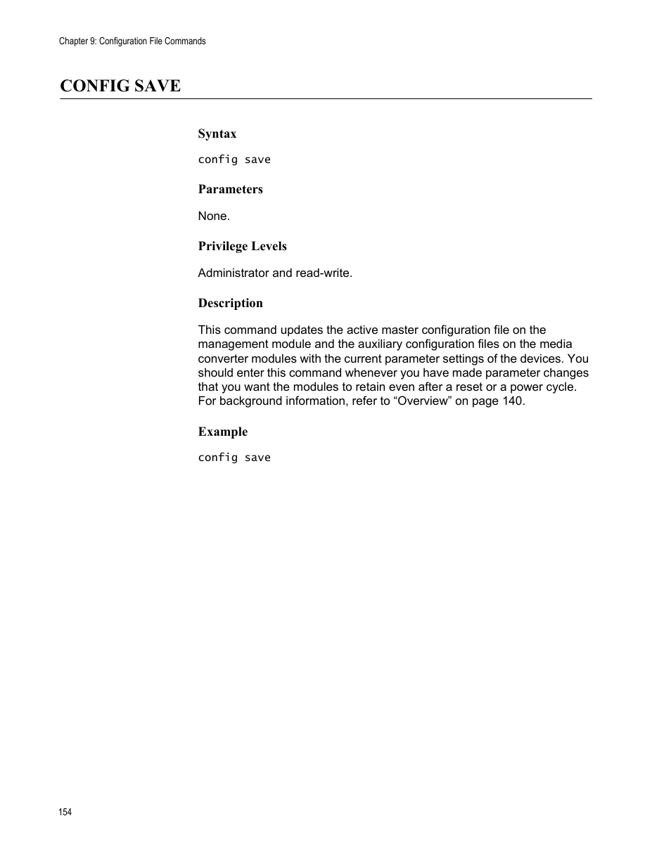 Config save | Allied Telesis AT-S97 User Manual | Page 154 / 242