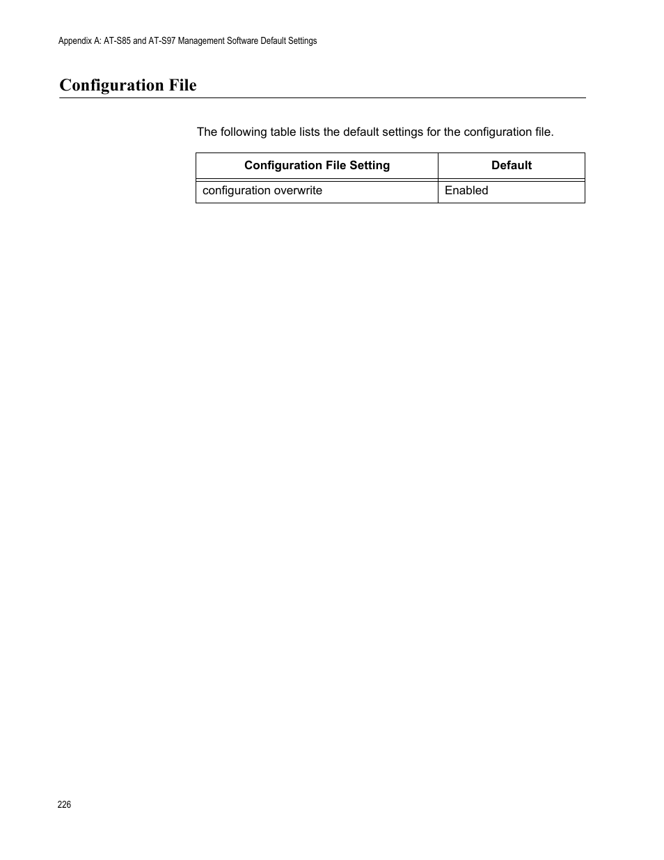 Configuration file | Allied Telesis AT-S97 User Manual | Page 226 / 242