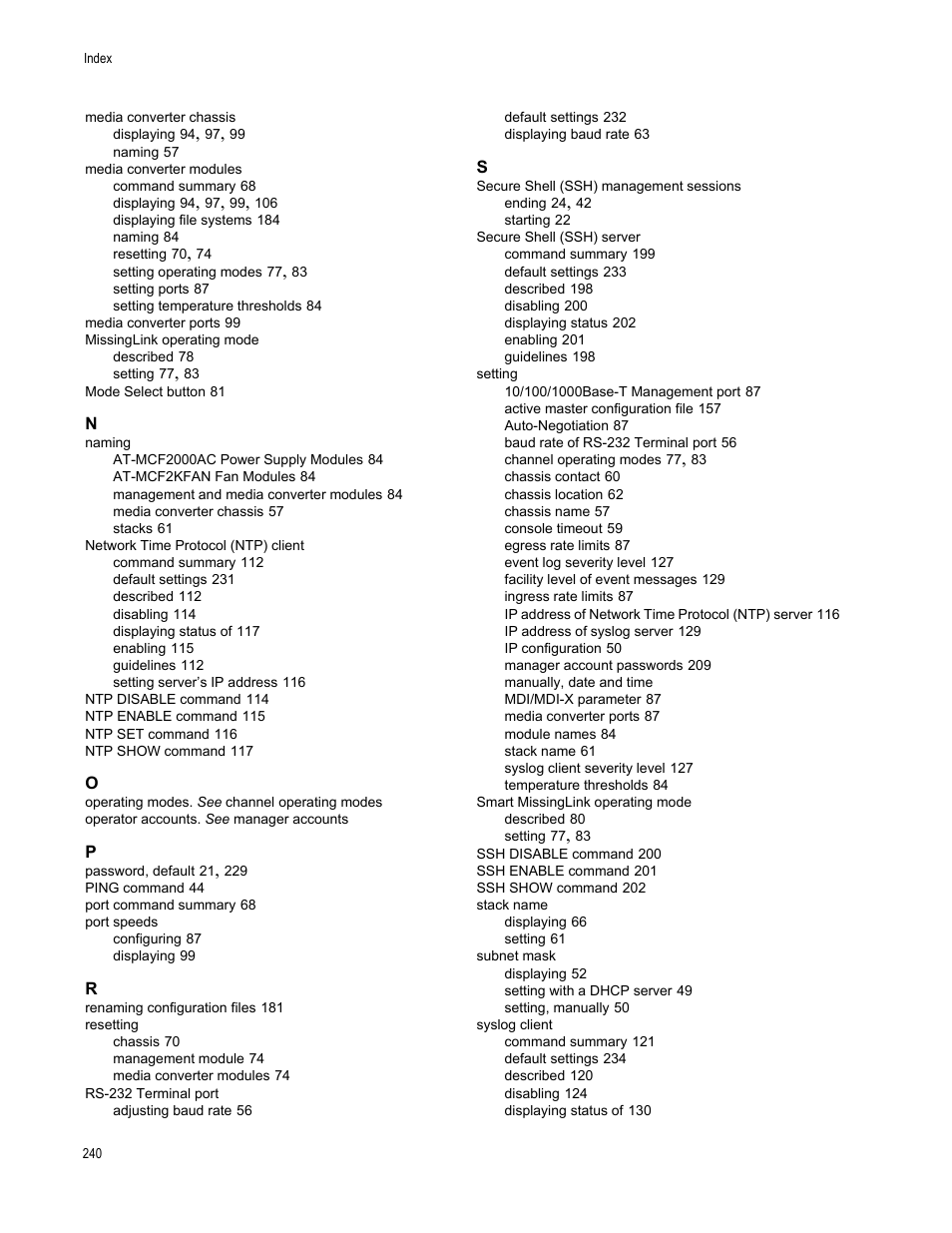 Allied Telesis AT-S97 User Manual | Page 240 / 242