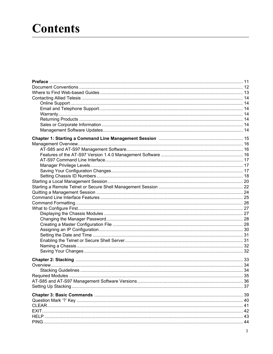 Allied Telesis AT-S97 User Manual | Page 3 / 242