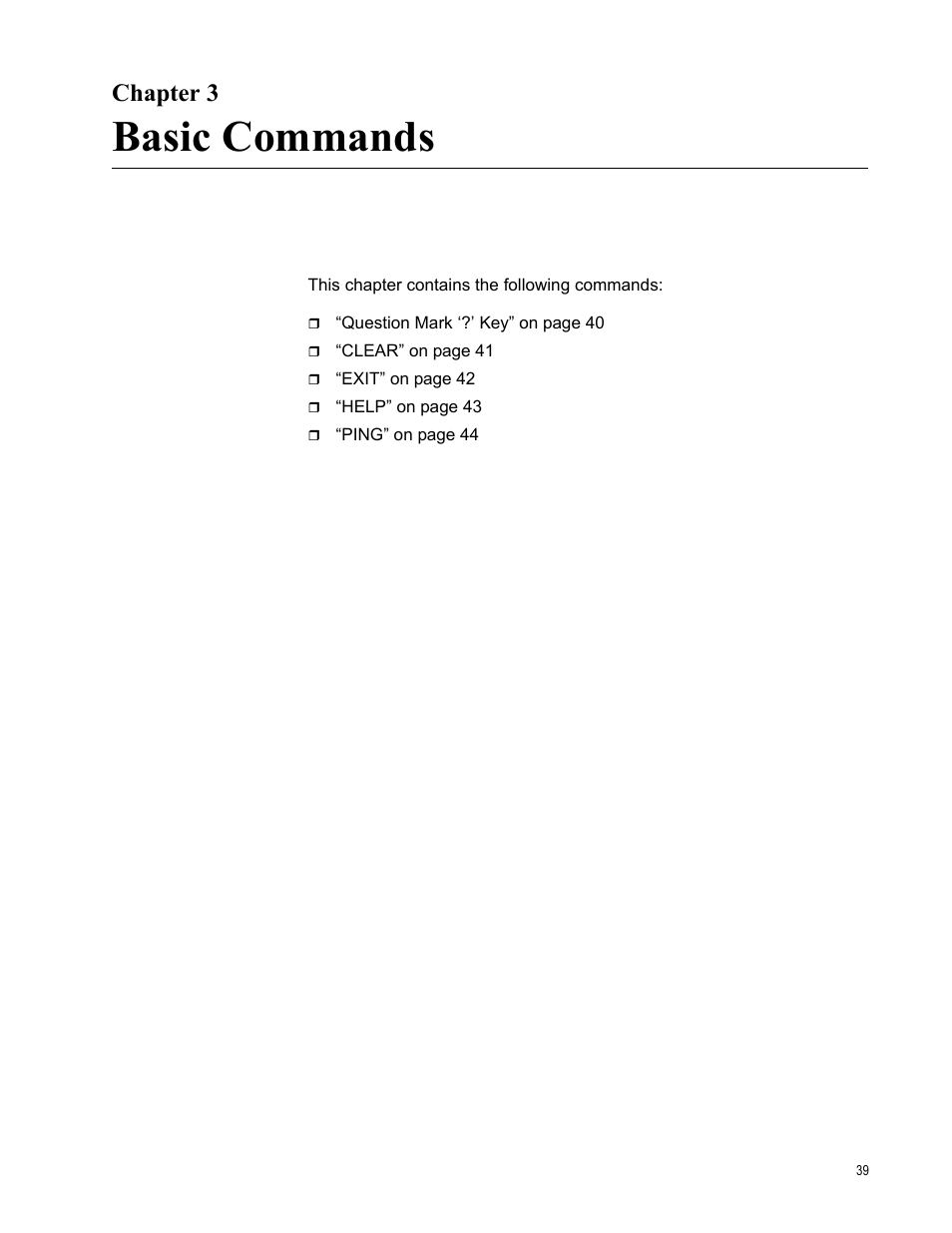 Chapter 3, Basic commands | Allied Telesis AT-S97 User Manual | Page 39 / 242