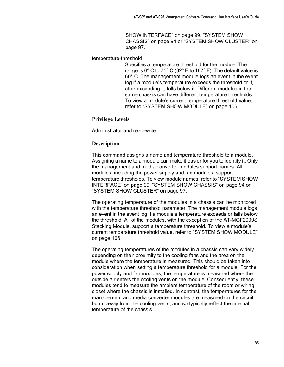 Allied Telesis AT-S97 User Manual | Page 85 / 242