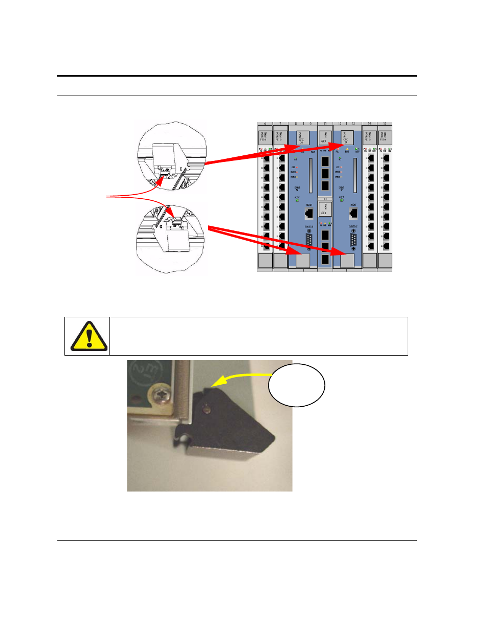 Figure 1-19, Figure, Release button | Latch in the locked position | Allied Telesis 9700 iMAP User Manual | Page 32 / 52