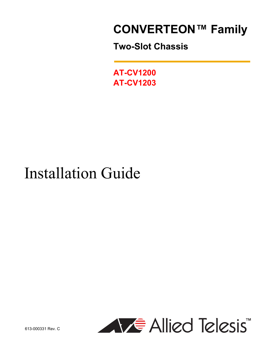 Allied Telesis AT-CV1203 User Manual | 44 pages