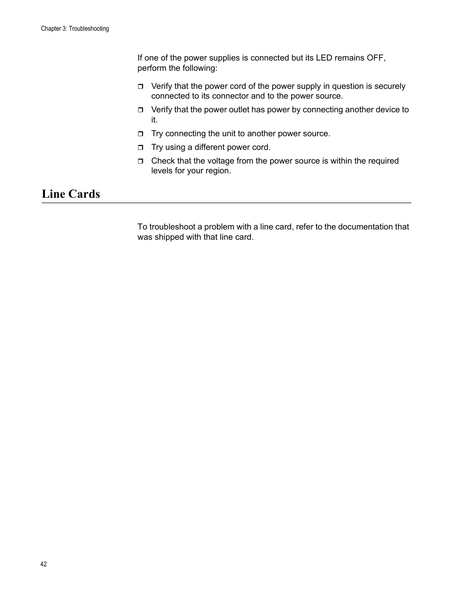 Line cards | Allied Telesis AT-CV1203 User Manual | Page 42 / 44