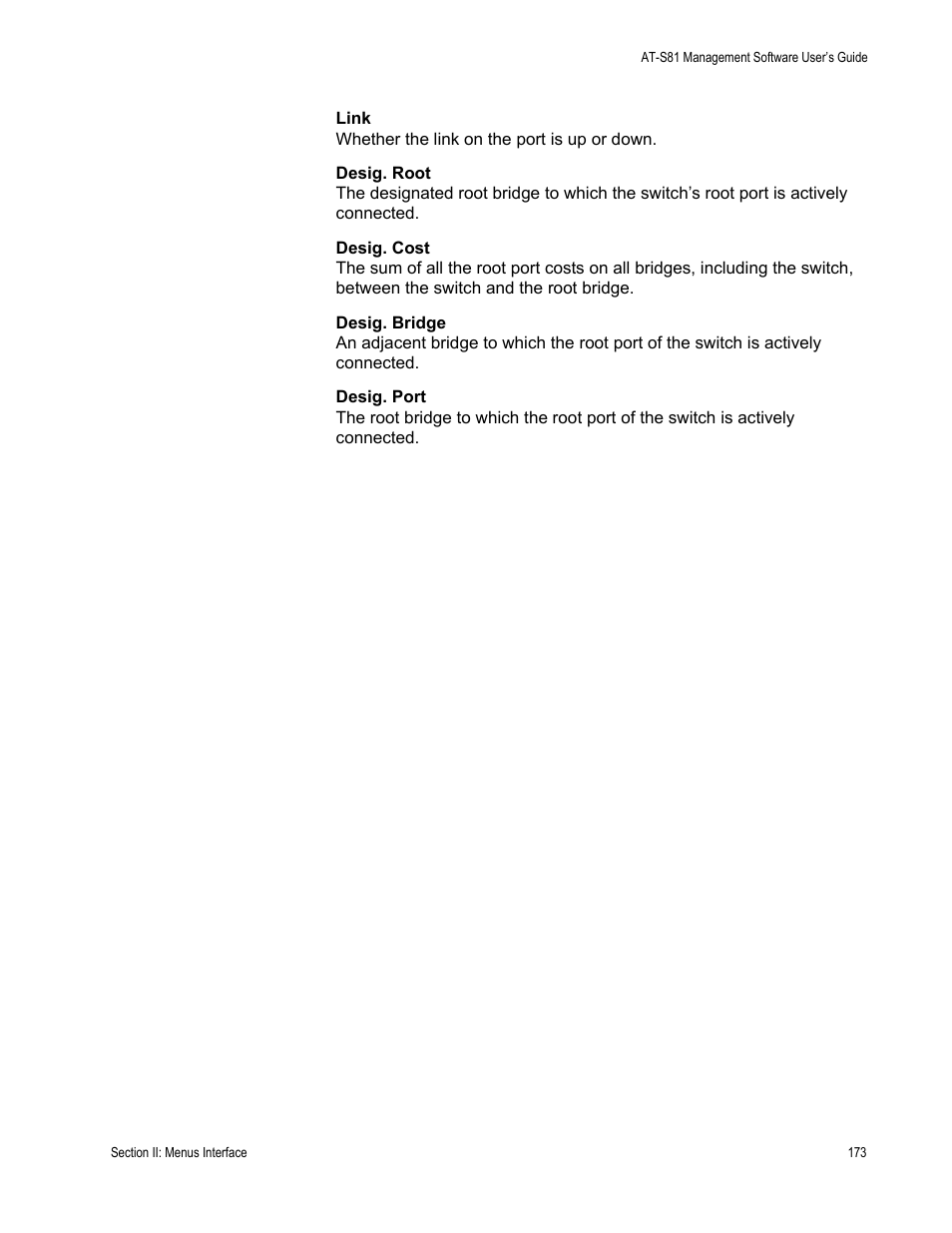 Allied Telesis AT-S81 User Manual | Page 173 / 360