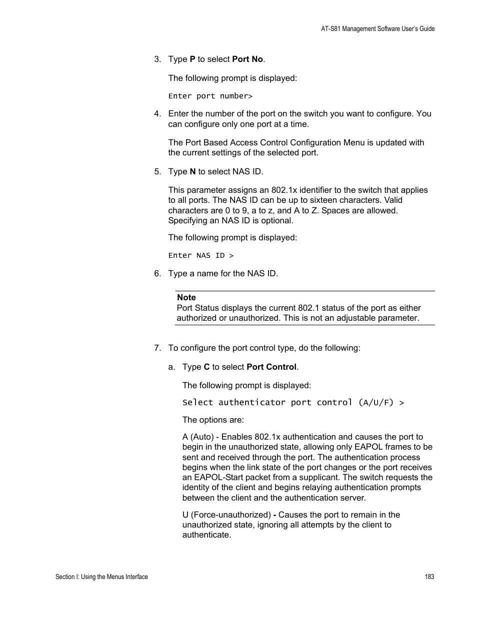 Allied Telesis AT-S81 User Manual | Page 183 / 360
