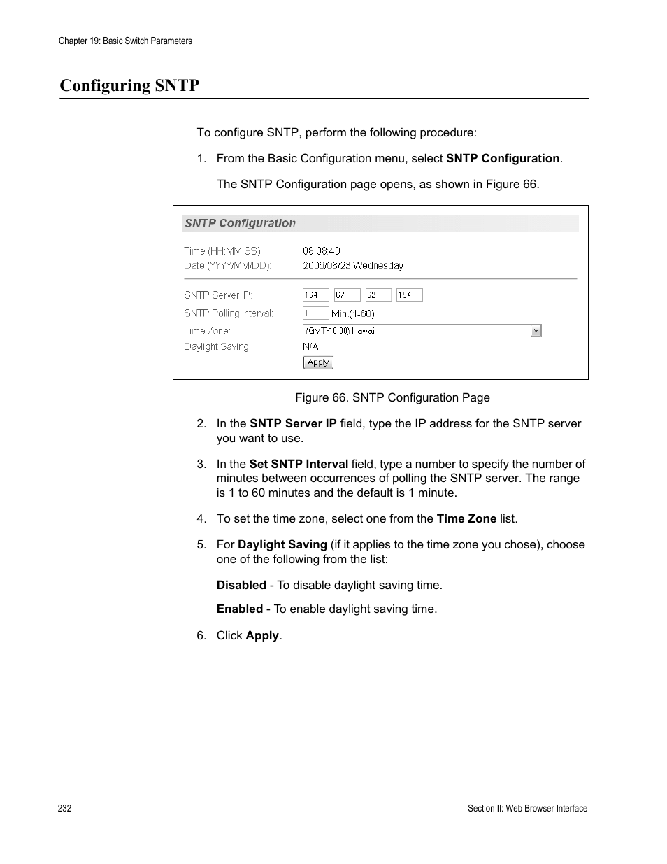 Configuring sntp | Allied Telesis AT-S81 User Manual | Page 232 / 360