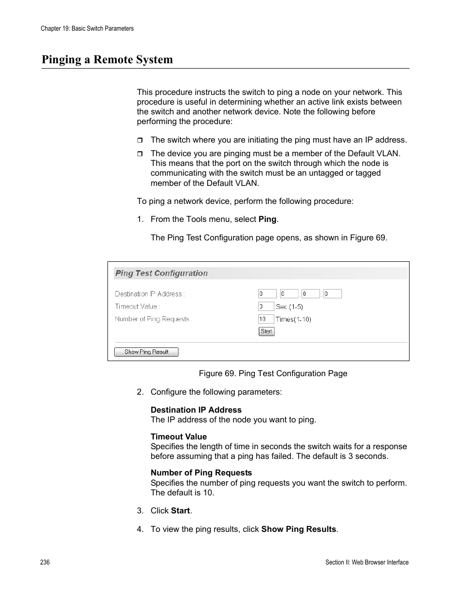 Pinging a remote system | Allied Telesis AT-S81 User Manual | Page 236 / 360