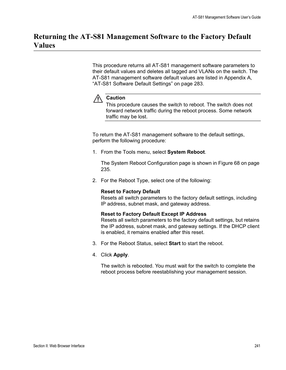 Allied Telesis AT-S81 User Manual | Page 241 / 360