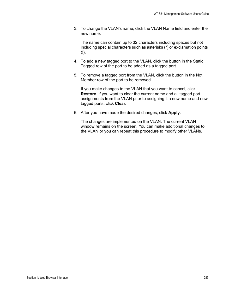 Allied Telesis AT-S81 User Manual | Page 283 / 360