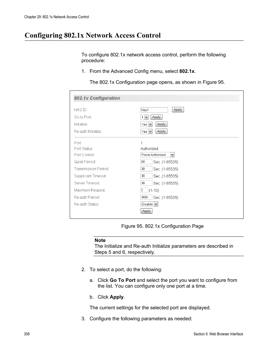 Configuring 802.1x network access control | Allied Telesis AT-S81 User Manual | Page 308 / 360