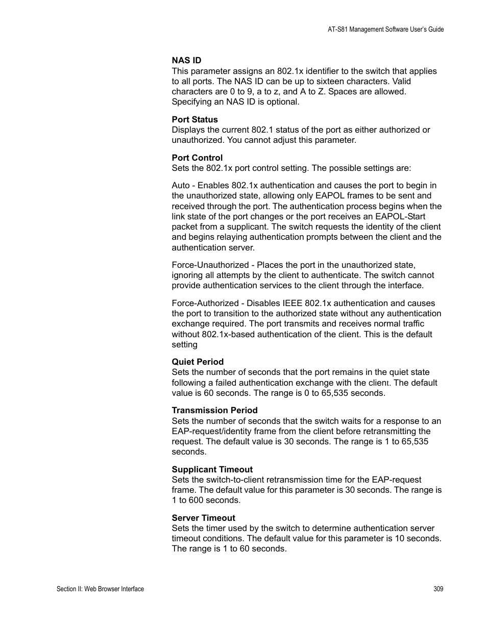 Allied Telesis AT-S81 User Manual | Page 309 / 360