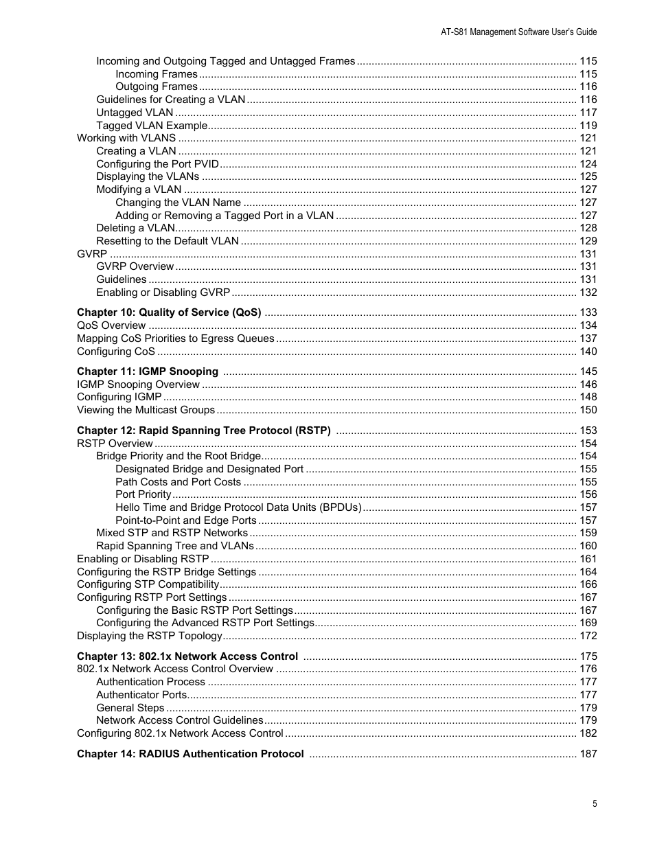 Allied Telesis AT-S81 User Manual | Page 5 / 360