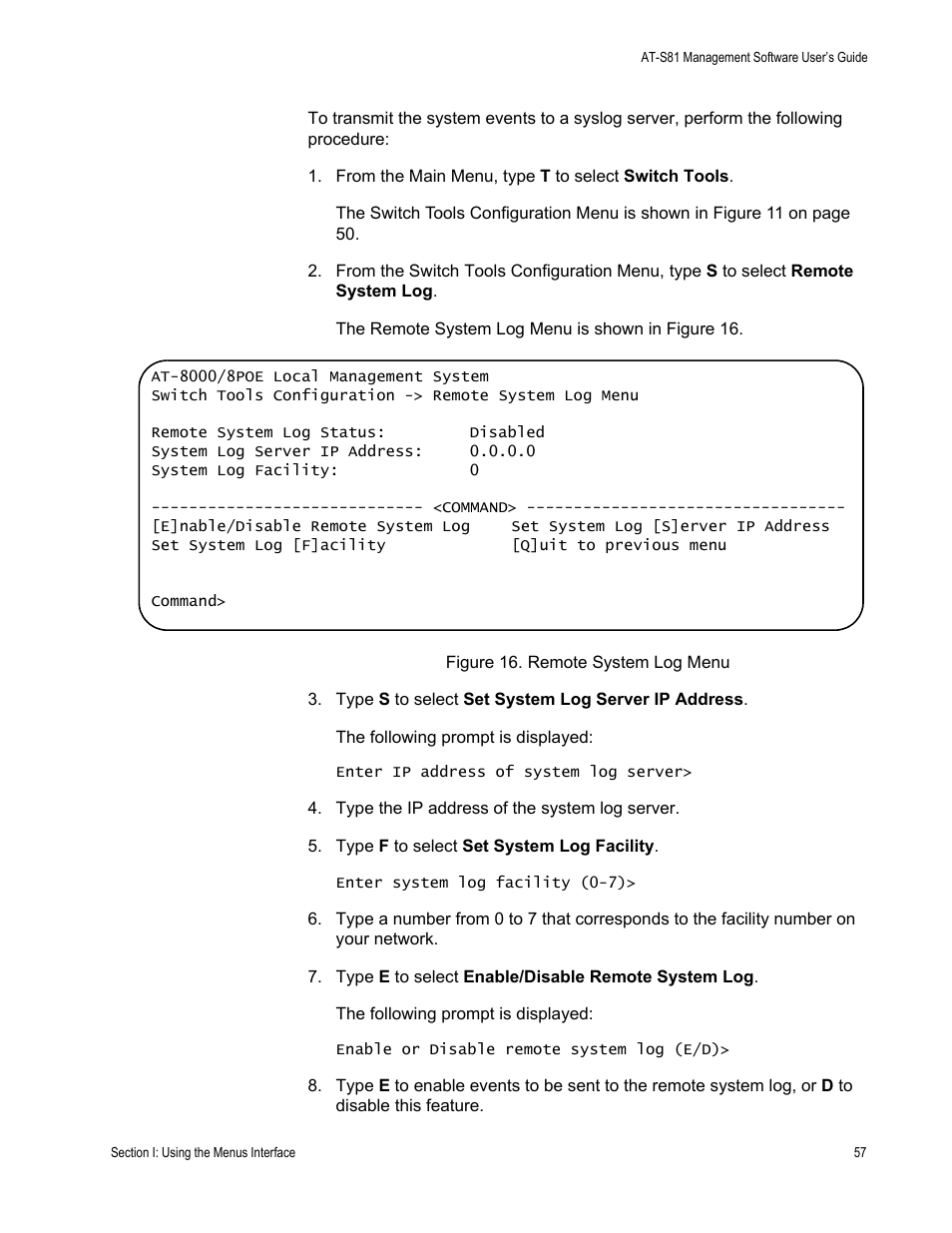 Allied Telesis AT-S81 User Manual | Page 57 / 360