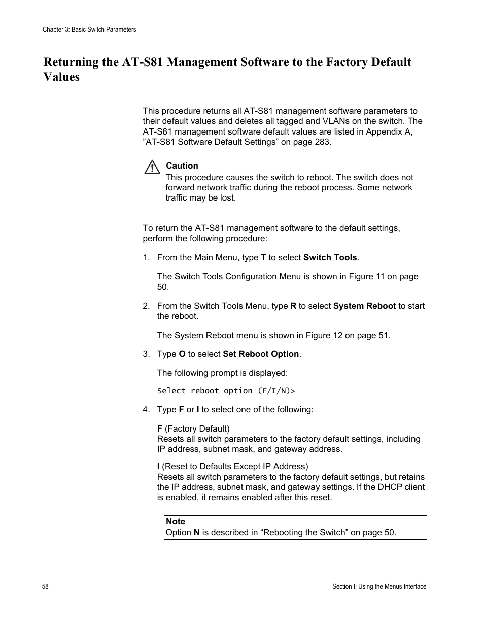 Allied Telesis AT-S81 User Manual | Page 58 / 360