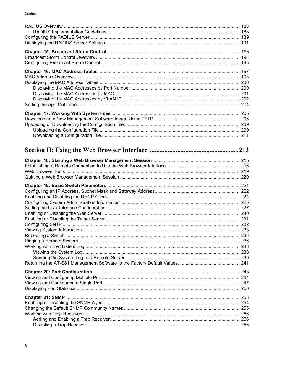 Allied Telesis AT-S81 User Manual | Page 6 / 360