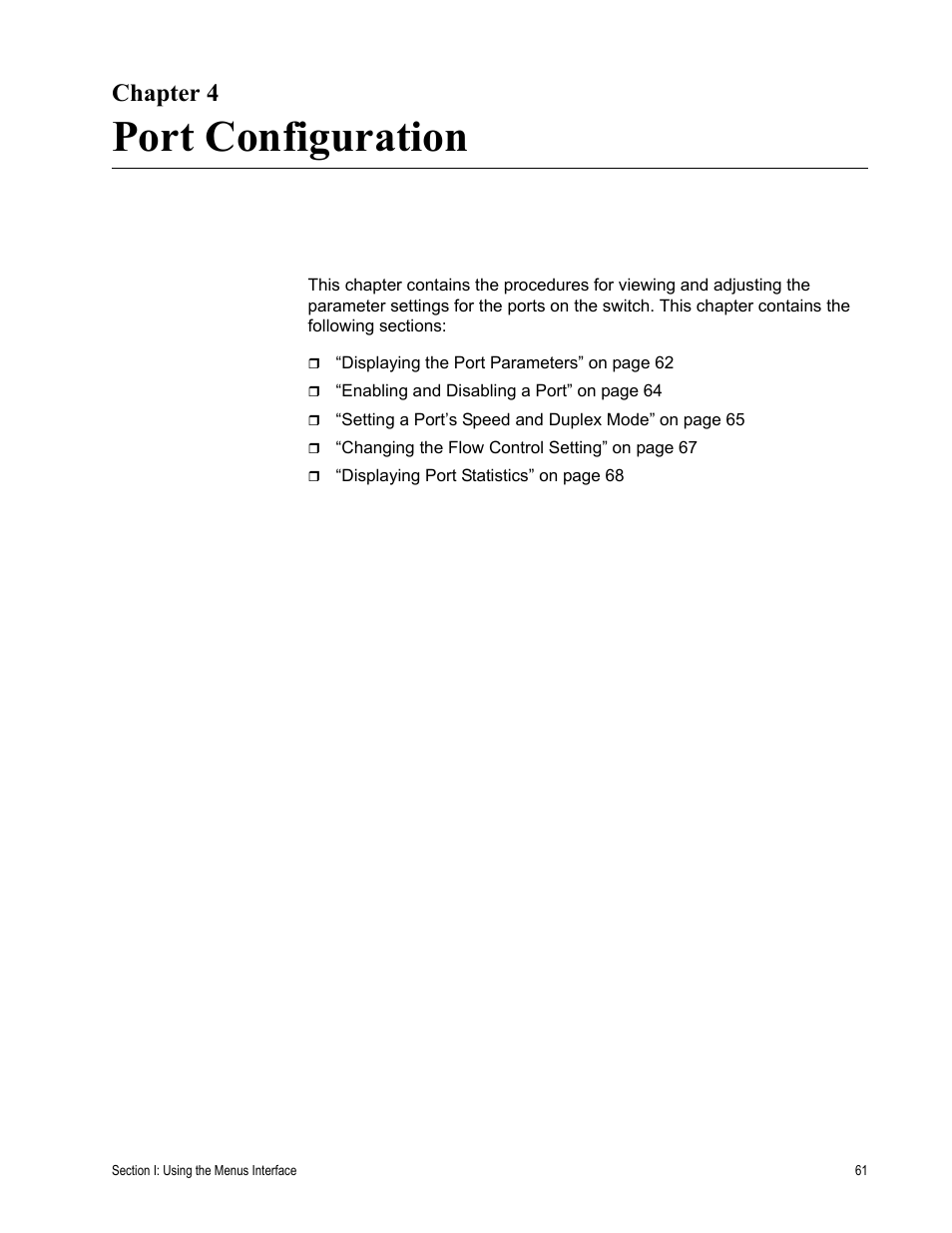 Chapter 4, Port configuration, R 4: port configuration | Allied Telesis AT-S81 User Manual | Page 61 / 360