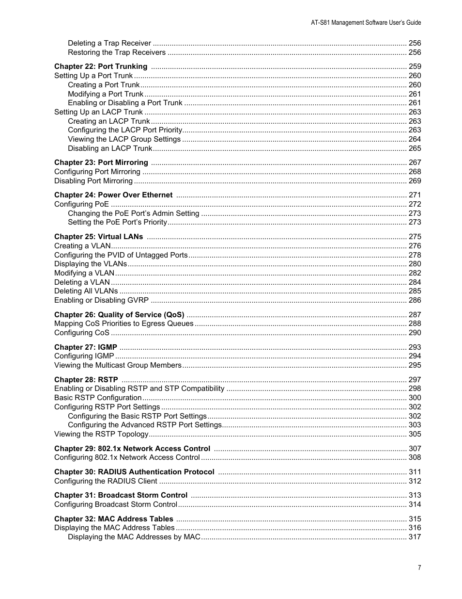 Allied Telesis AT-S81 User Manual | Page 7 / 360
