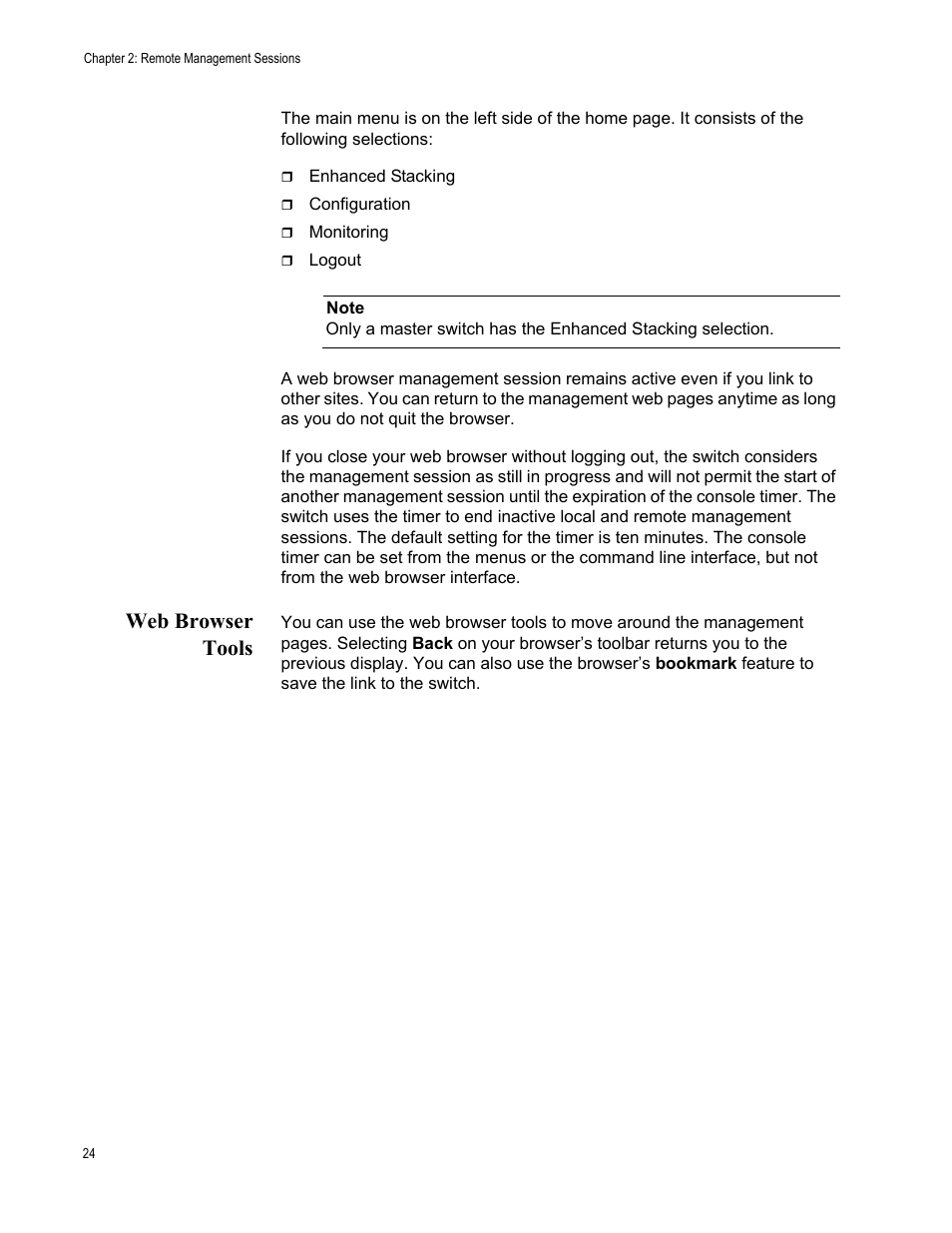 Web browser tools | Allied Telesis AT-S63 User Manual | Page 24 / 30
