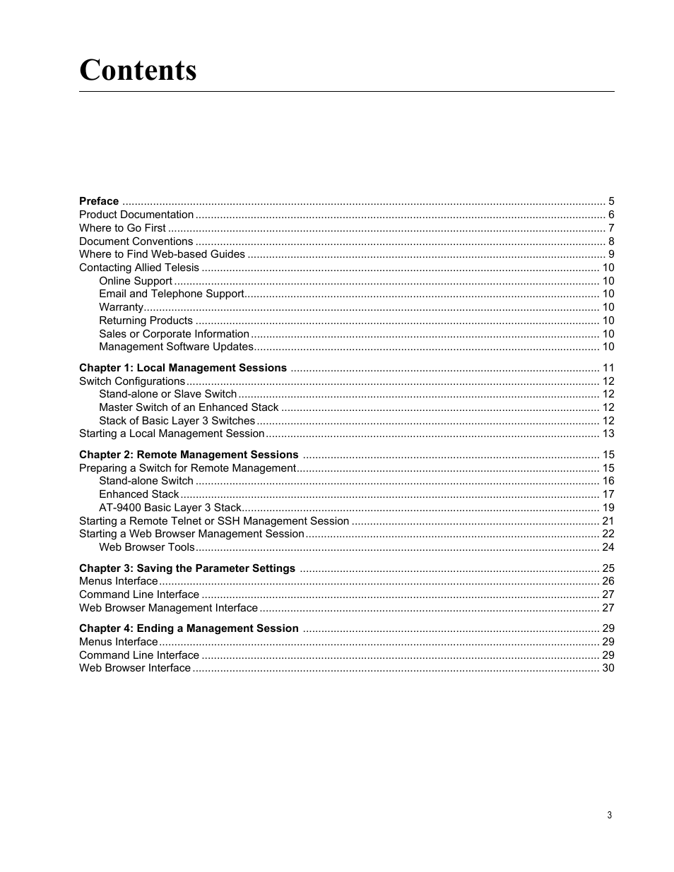 Allied Telesis AT-S63 User Manual | Page 3 / 30