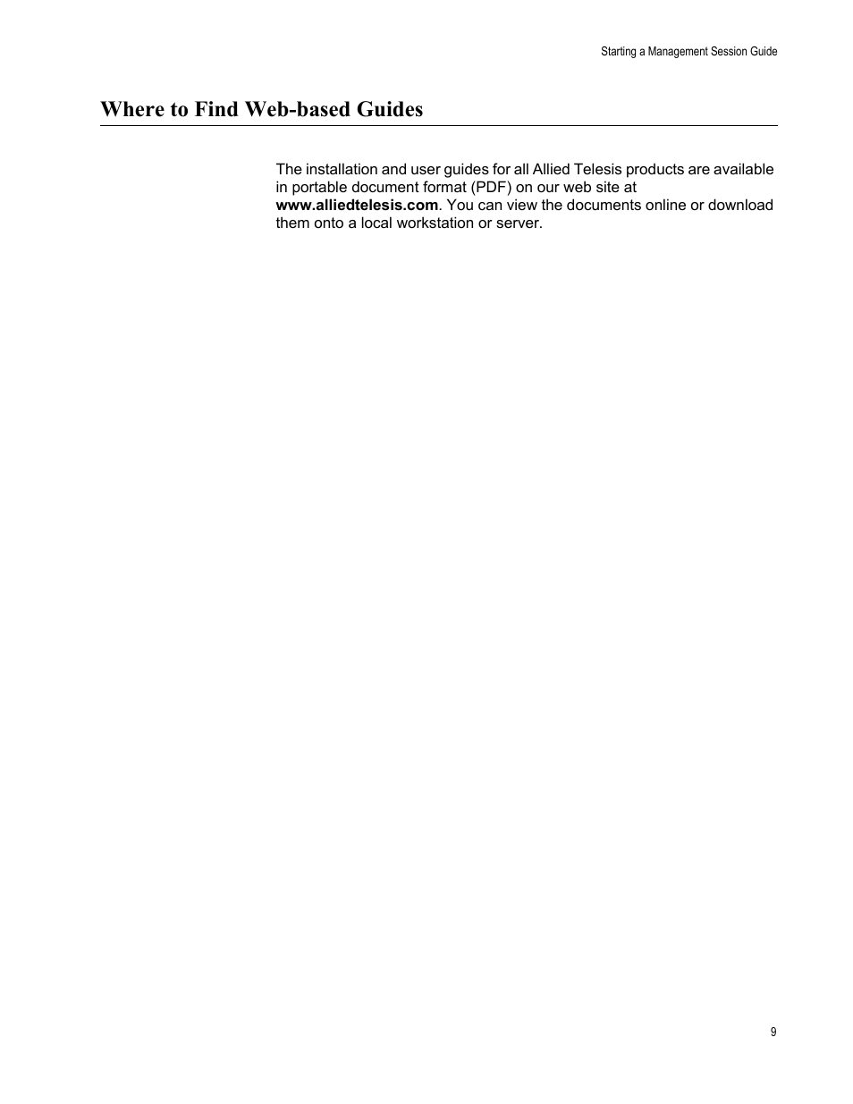 Where to find web-based guides | Allied Telesis AT-S63 User Manual | Page 9 / 30