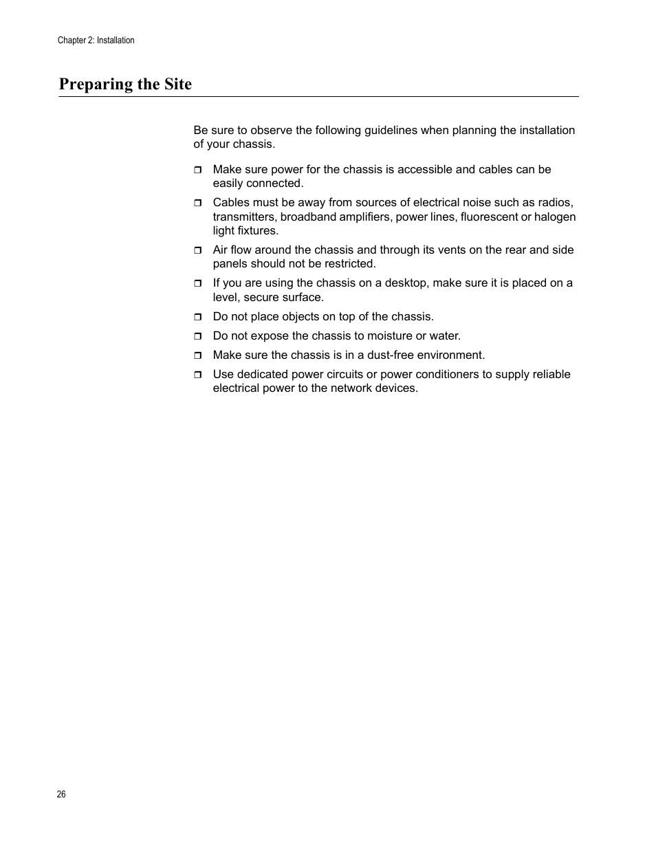Preparing the site | Allied Telesis AT-MCR12 User Manual | Page 26 / 50