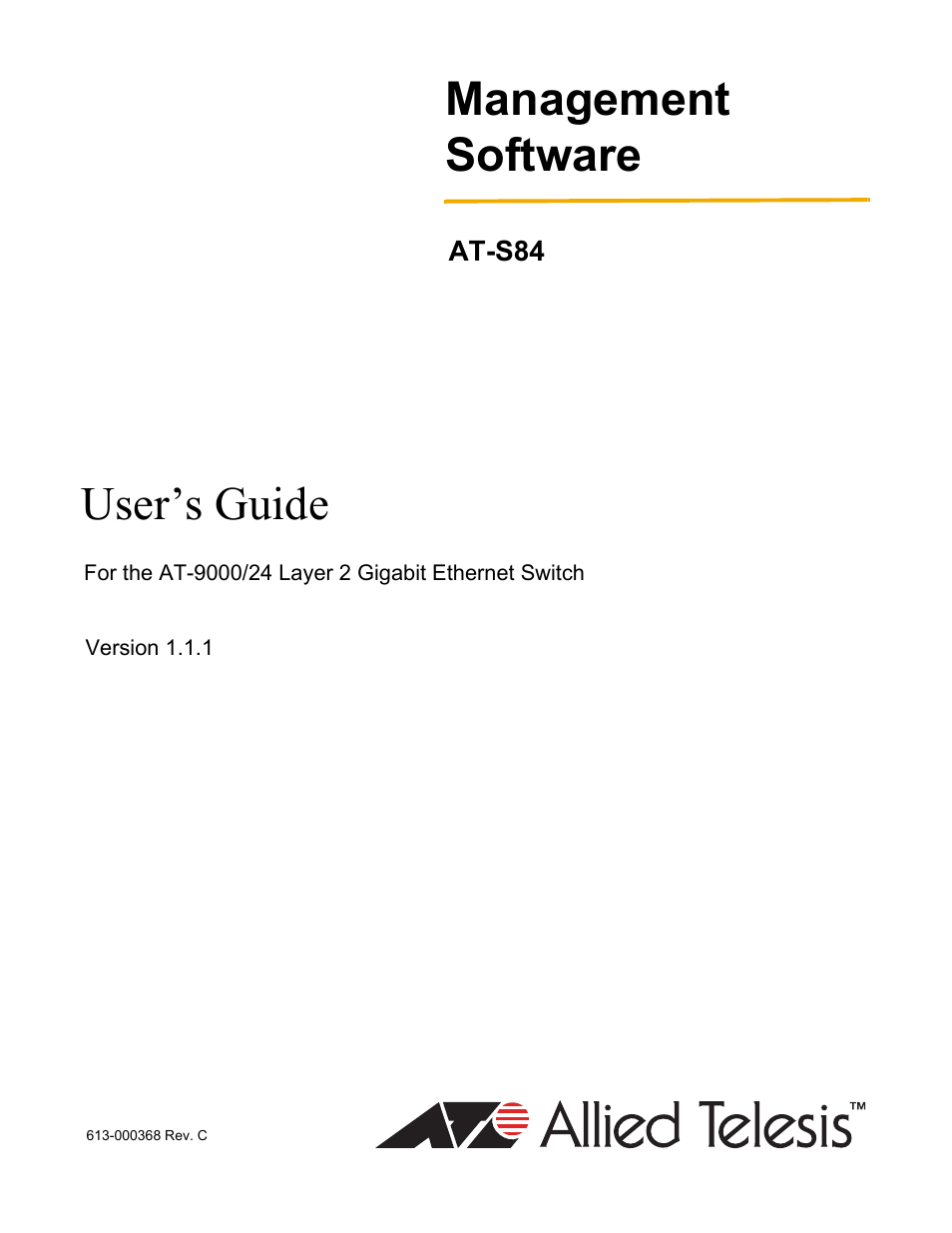 Allied Telesis AT-S84 User Manual | 326 pages