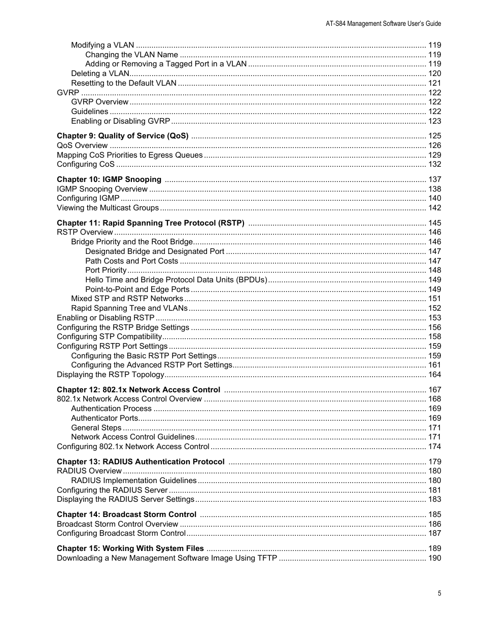 Allied Telesis AT-S84 User Manual | Page 5 / 326